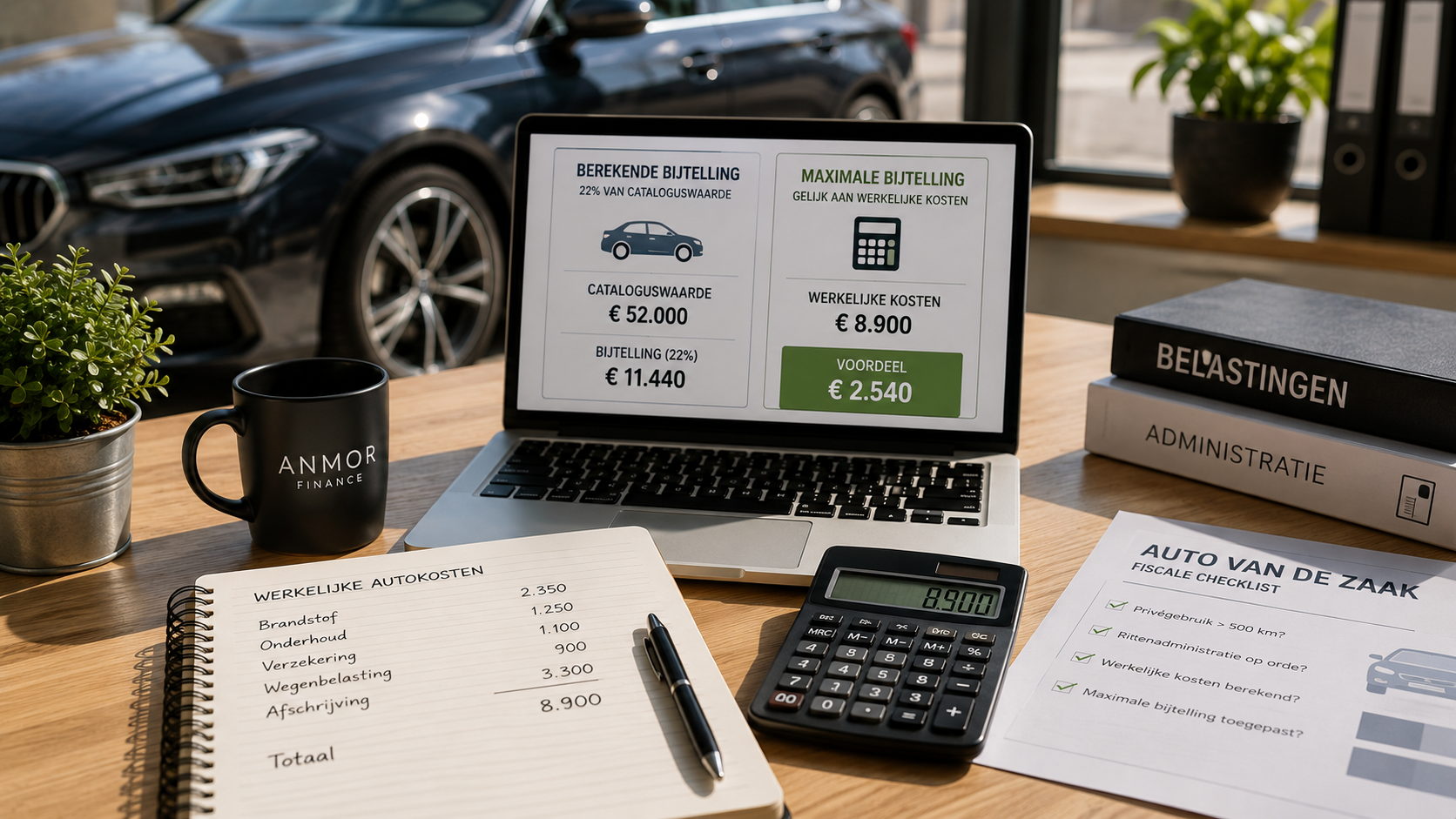 Maximale bijtelling auto van de zaak berekenen voor zzp ondernemer in 2026